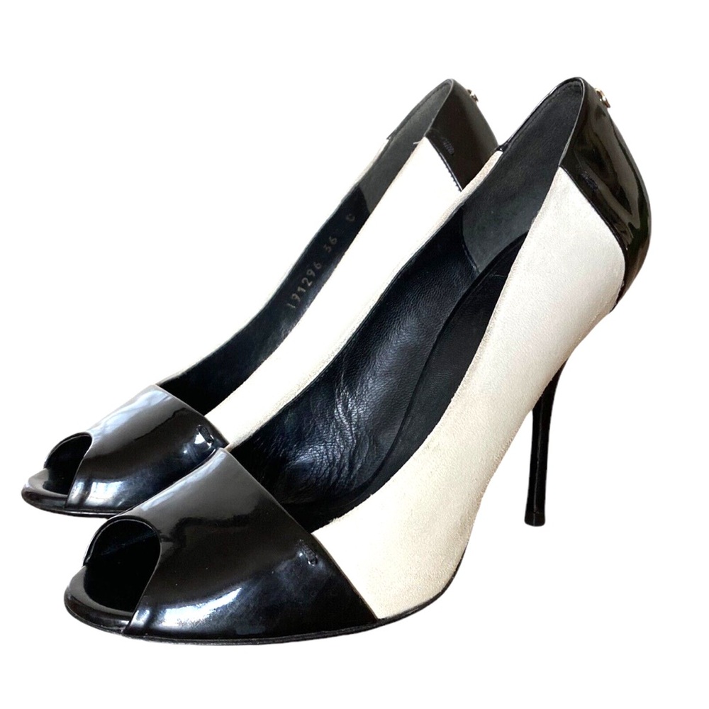 Gucci Nubuck & Suede Peep Toe Heels W/ shoe bags
